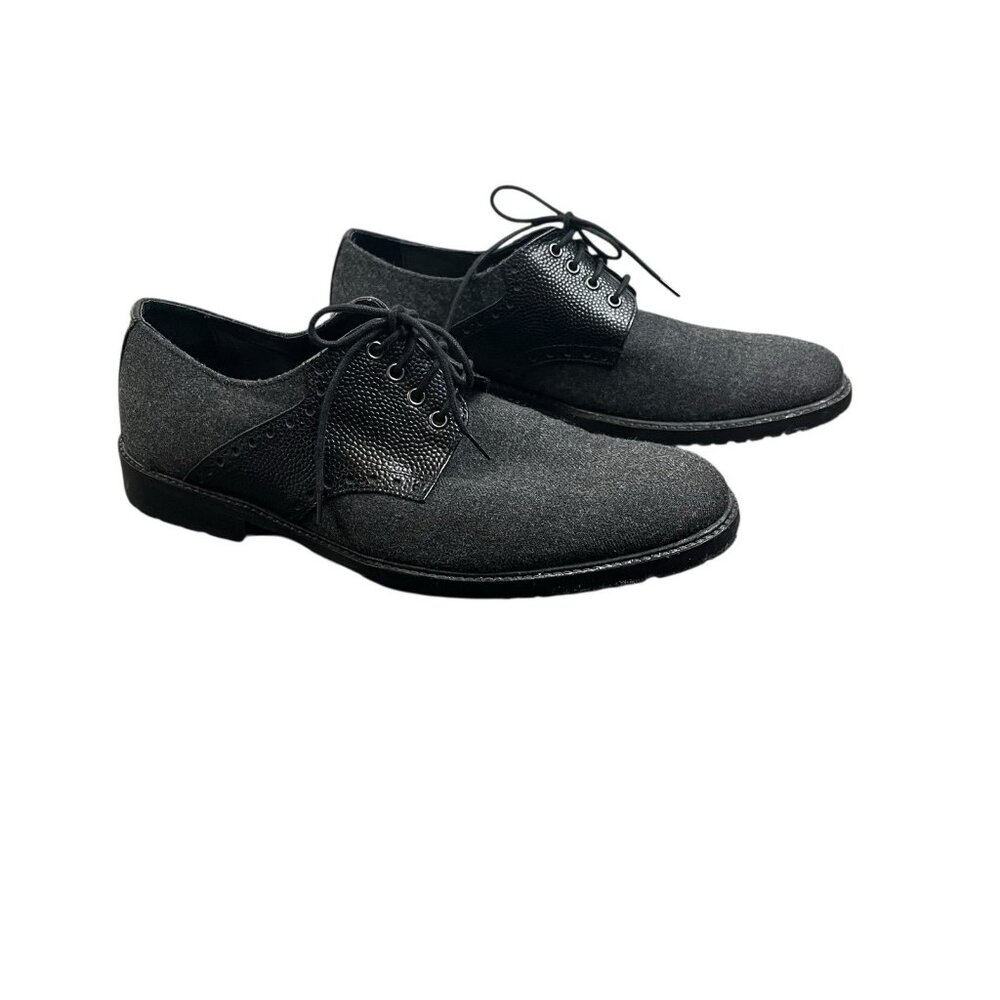 Ben Sherman Men’s Black/ Wool Grey Oxford Shoes Size 43.5 US 10
